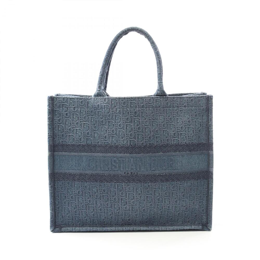 Dior Book Tote Bag Canvas Navy Blue